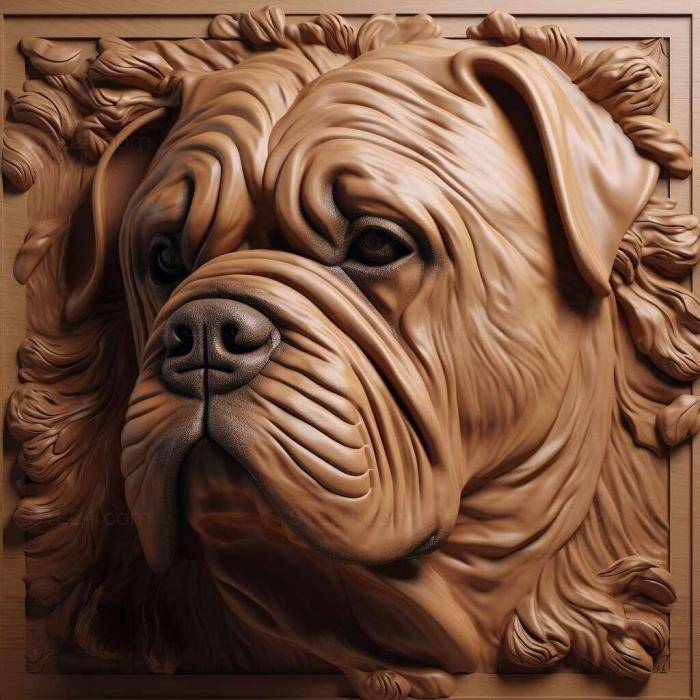 Nature and animals (Bullmastiff dog 4, NATURE_7288) 3D models for cnc